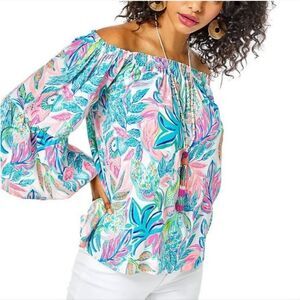 Lilly Pulitzer Nevie Off The Shoulder Top size XS
